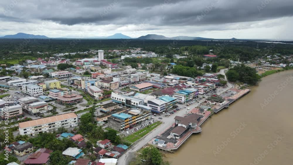 Sri Aman, Malaysia - August 6, 2022: The Sri Aman Township of Sarawak Sri Aman, Malaysia - August 6, 2022: The Sri Aman Township of Sarawak