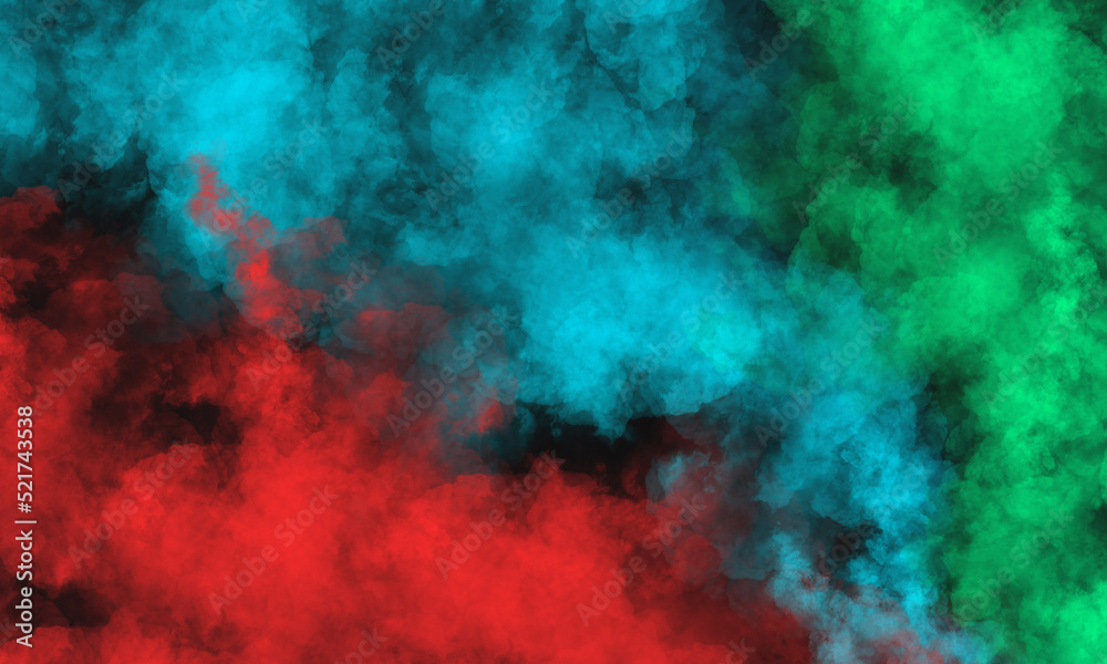 red, blue and green smoke background