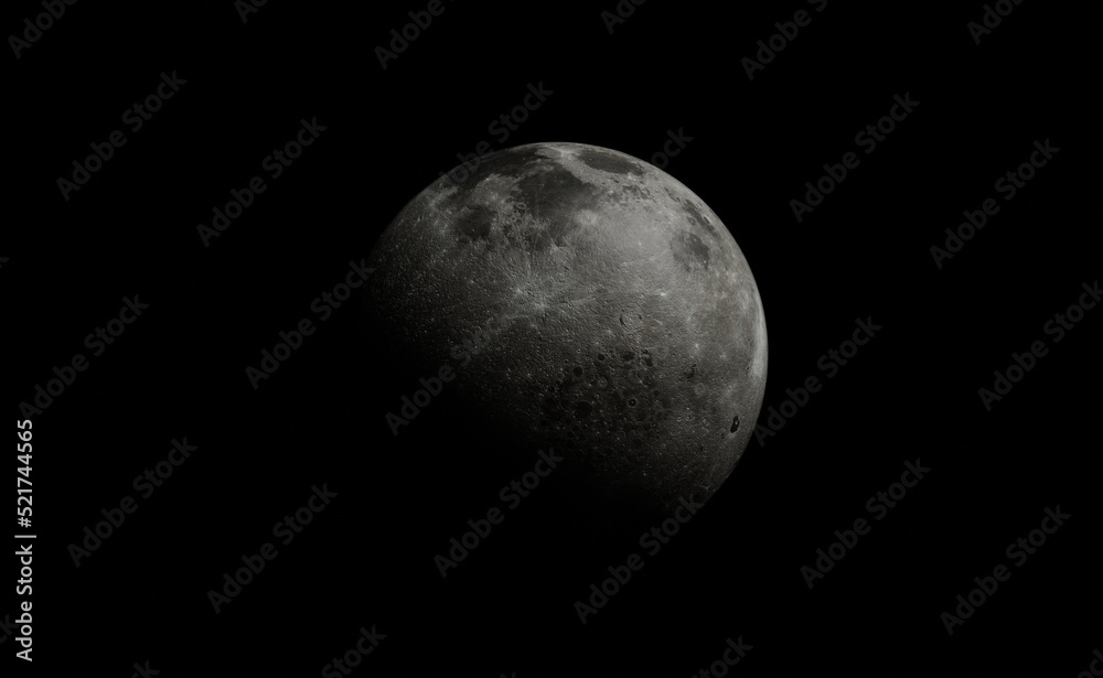 Fototapeta premium Super moon shine wonderful with back background. 3D rendering.