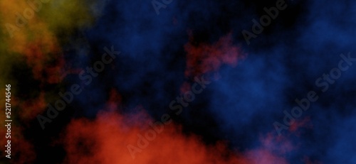 Colorful smoke, cloud with star background.