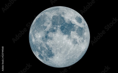 Super moon shine wonderful with back background. 3D rendering.