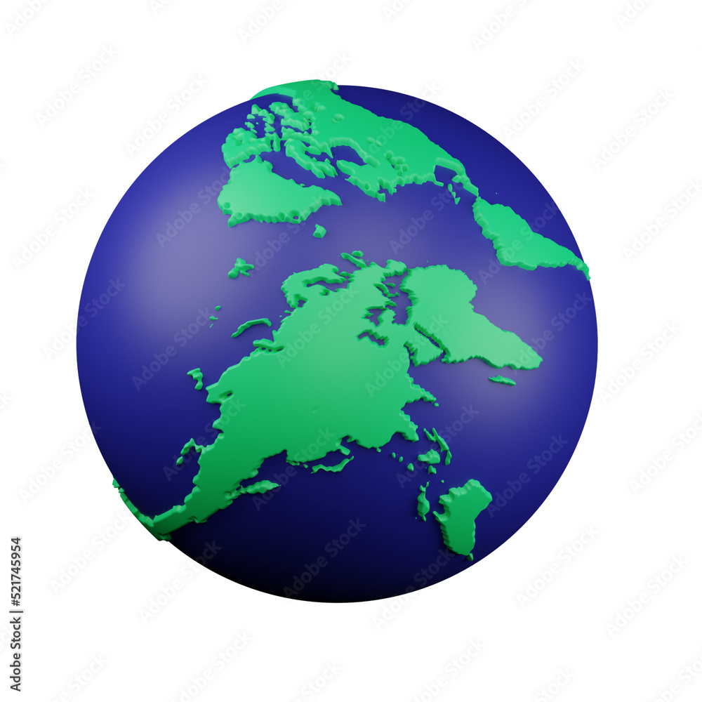 3d earth icon illustration

