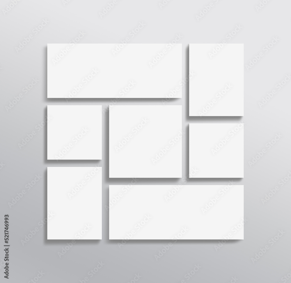 Square and rectangular clean sheets of white paper with shadow for your design Square and rectangular clean sheets of white paper with shadow for your design