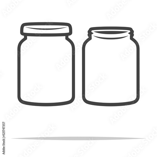Jar outline icon transparent vector isolated