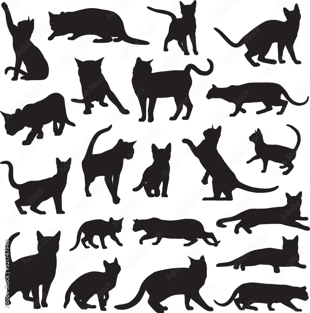 Bengal cat silhouettes