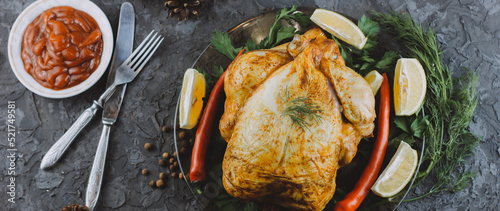 Fotografie, Obraz Roasted turkey or chicken