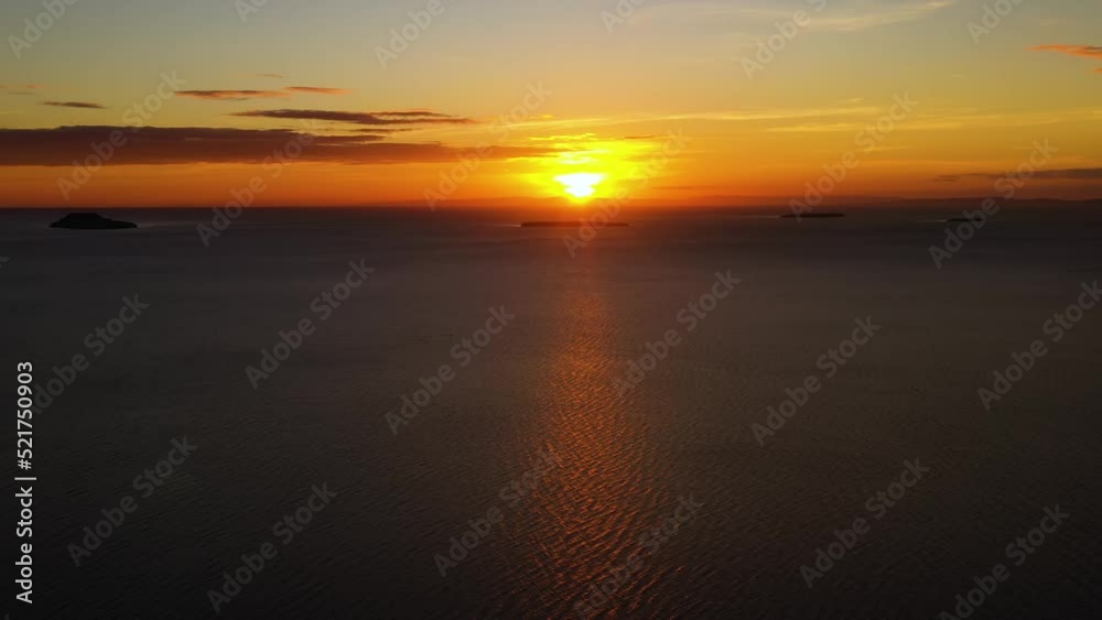 Sunrise over the sea, view from the drone. Summer and travel vacation concept. Sunrise over the sea, view from the drone. Summer and travel vacation concept.