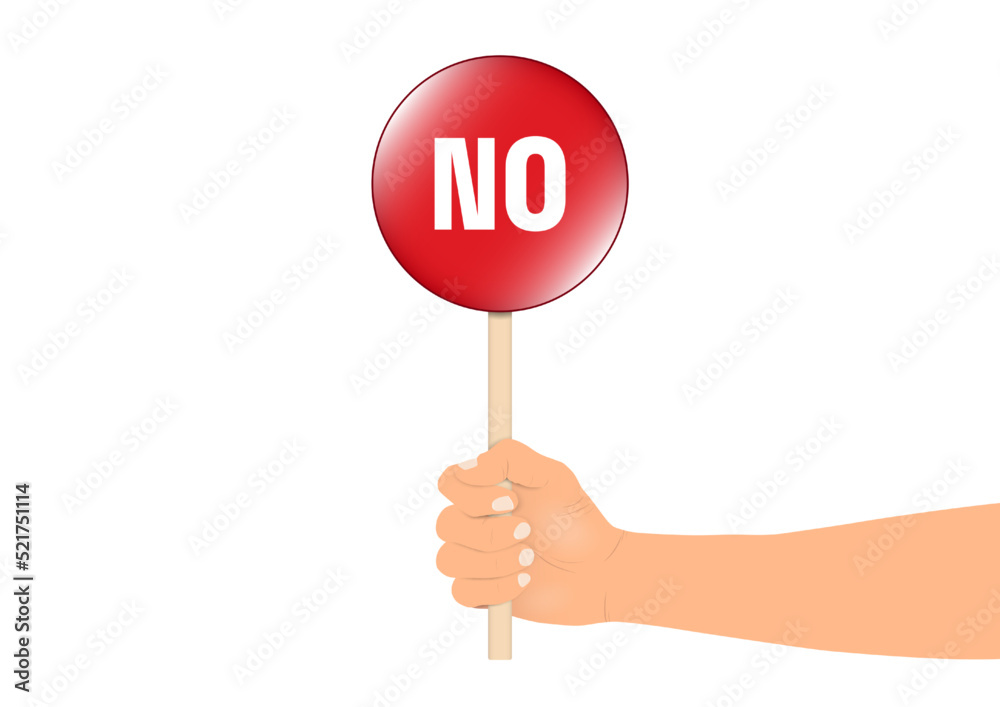 Hand holding stick with no sign vector illustration Hand holding stick with no sign vector illustration