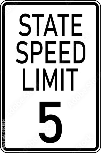 speed limit 5 sign - safety sign on highways and parking areas