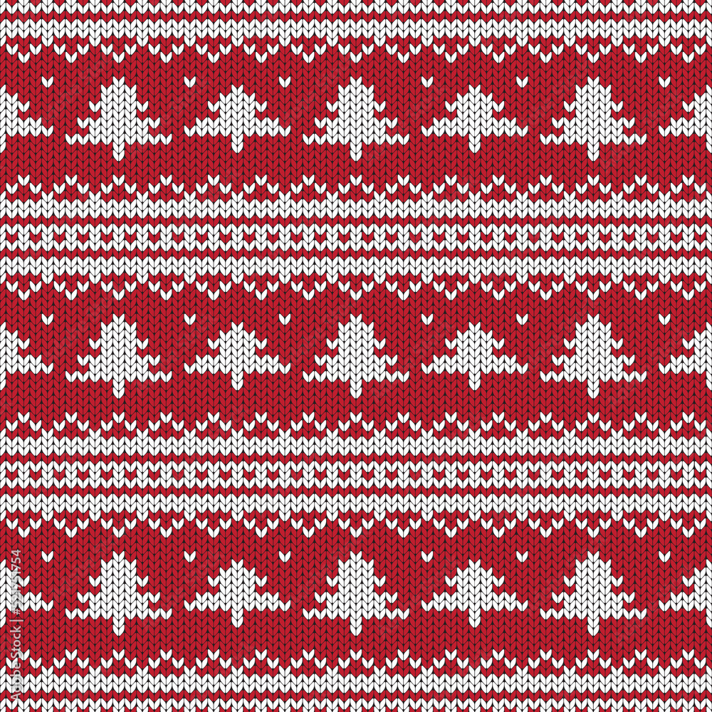 Knit texture seamless pattern Christmas background vector illustration