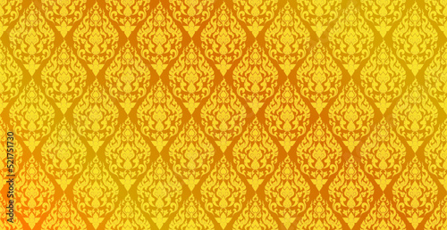 Gold ethnic embroidery seamless pattern background vector illustration