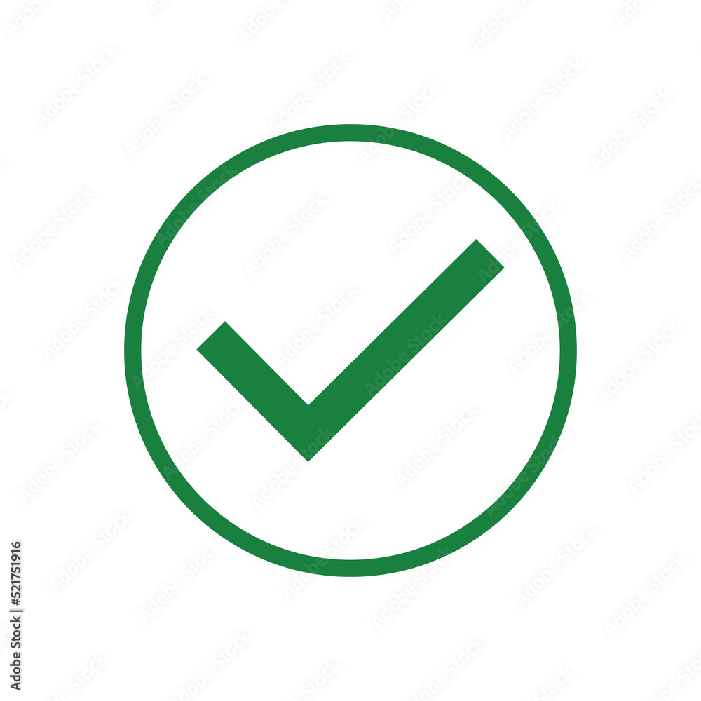 Checkmark green vector isolated icon. Illustration concept of success accepted approve Checkmark green vector isolated icon. Illustration concept of success accepted approve