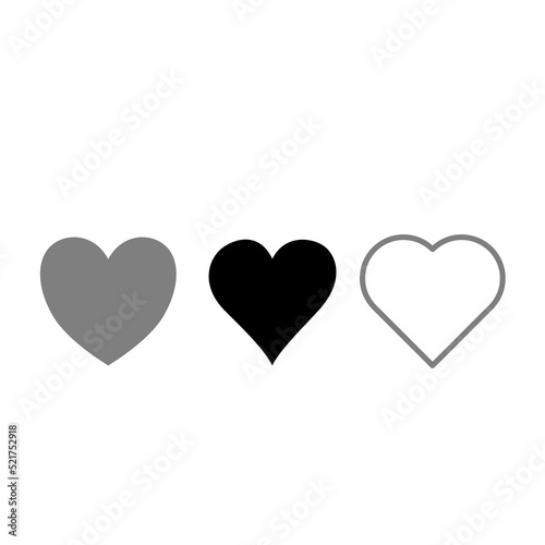 Collection of heart illustrations, love symbol icons set. Set of love illustrations with hearts vector