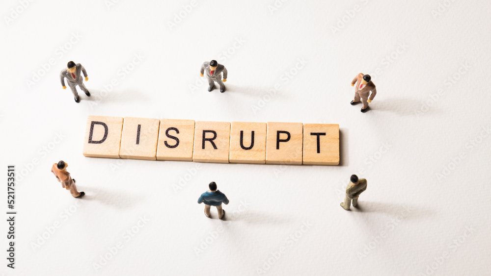 businessman figures at disrupt words