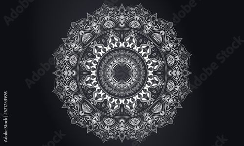 black and white mandala background