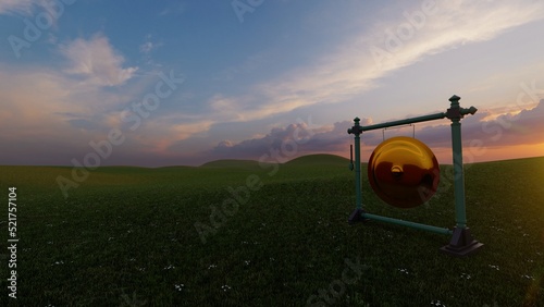 gong with nature background