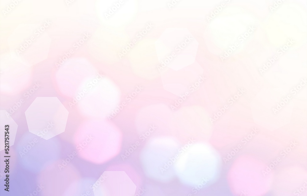 Light bokeh on airy blur background of pastel pink lilac colors. Sweet dream mood decorative backdrop.