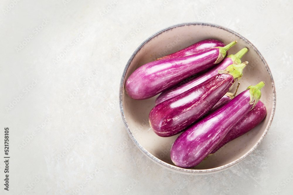 Fresh aubergine eggplant on neutral background. Fresh aubergine eggplant on neutral background.