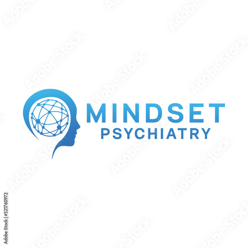 mindset psychology logo Design vector emblem