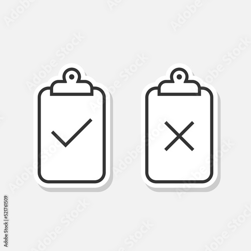 Check list yes no sticker icon