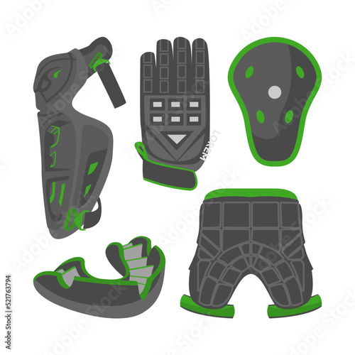 Flat design style ice hokey elements