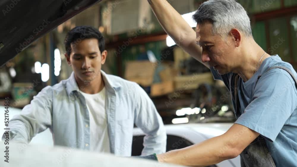 mechanic working and check about auto car engine service, inspection technician having automotive job to maintenance or repair automobile in motor garage, business industrial auto car engine mechanic working and check about auto car engine service, inspection technician having automotive job to maintenance or repair automobile in motor garage, business industrial auto car engine