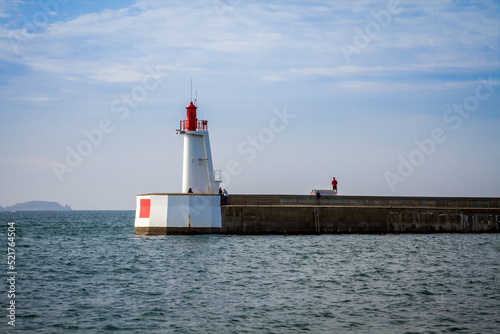Saint-Malo lighthouse and pier  Brittany  France