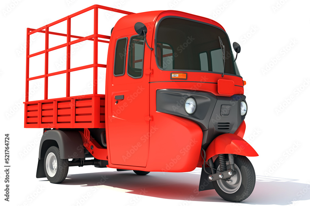 Pickup Mini Truck Carrier 3D rendering on white background