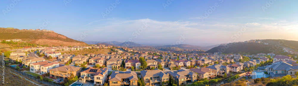 Middle class residences at Double Peak Park in San Marcos, California