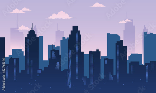 cool city skyline Background silhouette