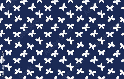 white and blue butterflies silhouettes pattern design for book cover,background,carpet,wallpaper,clothing,wrapping,Batik,fabric,Vector illustration embroidery style.