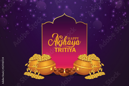 Happy akshaya tritiya celebration banner or sale banner