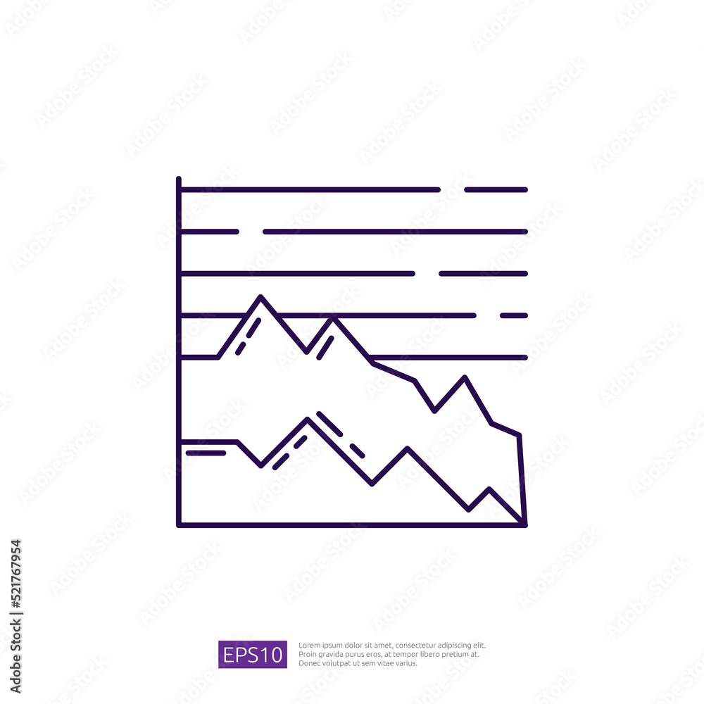Decrease Reduction Chart Outline Icon Decrease Reduction Chart Outline Icon