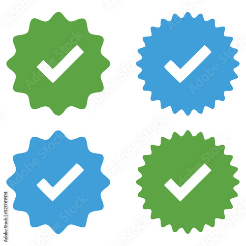 Simple vector illustration of verified badge. Perfect for authentic verified social media account design elements, public figure accounts and globally acclaimed. Blue tick mark badge label