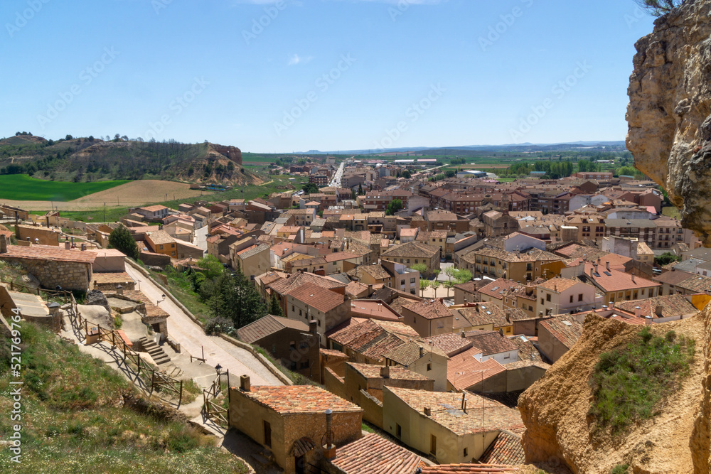 View of San Esteban de Gormaz from its castle. Soria, Castile and Leon, Spain.
