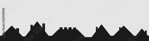 Roofs house silhouette icon, city concept template panorama, landscape vector illustration