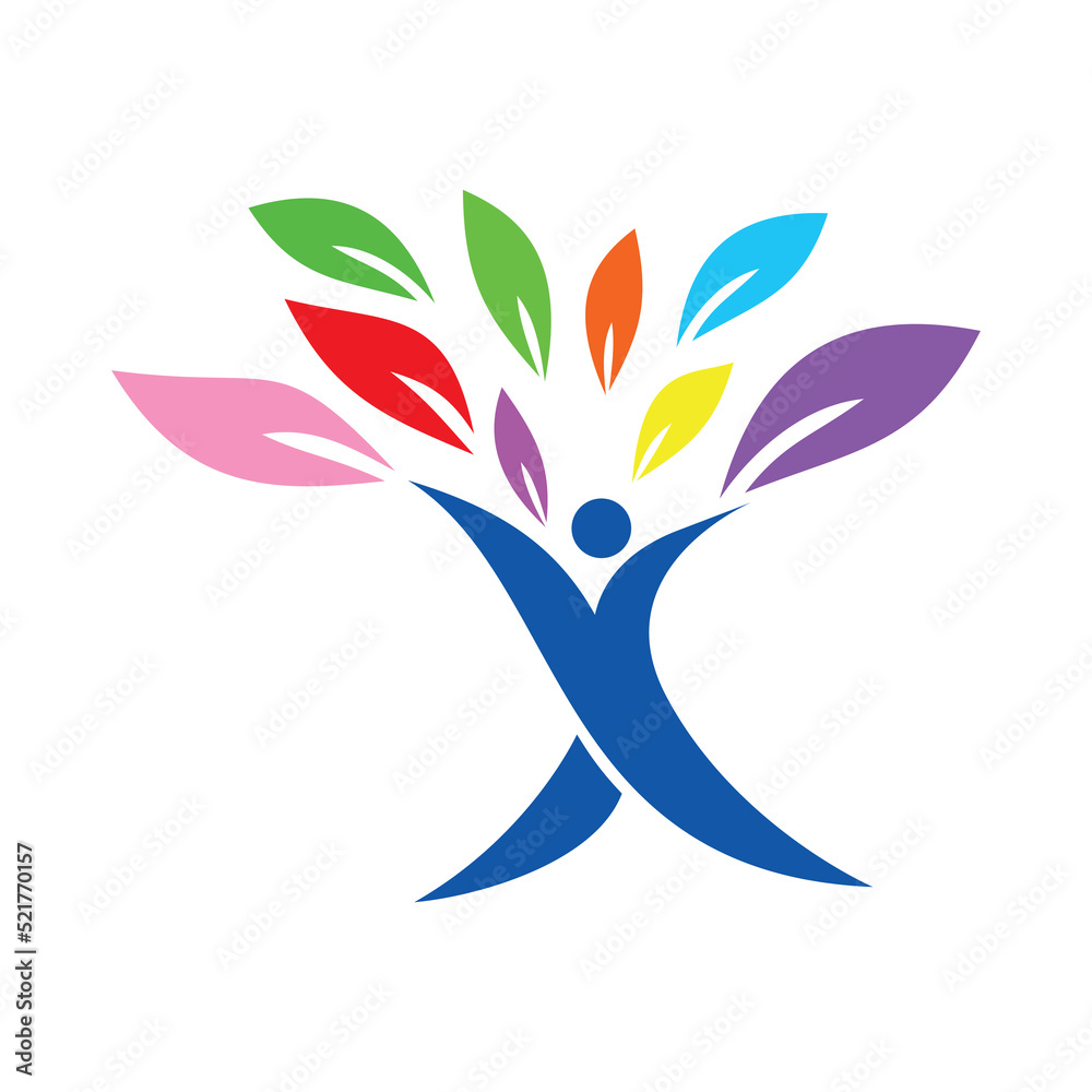 people leaf logo. eco lifestyle sign and symbol. nature business identity. people leaf logo. eco lifestyle sign and symbol. nature business identity.