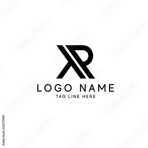 XR X R Letter Logo Design in Black Colors. Creative Modern Letters Vector Icon Logo Illustration.