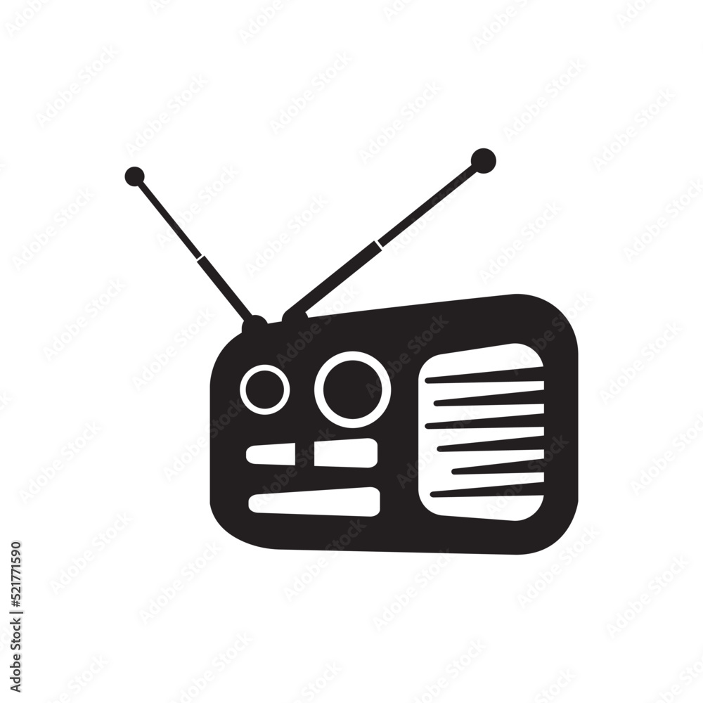 Fototapeta premium Radio logo template vector icon illustration