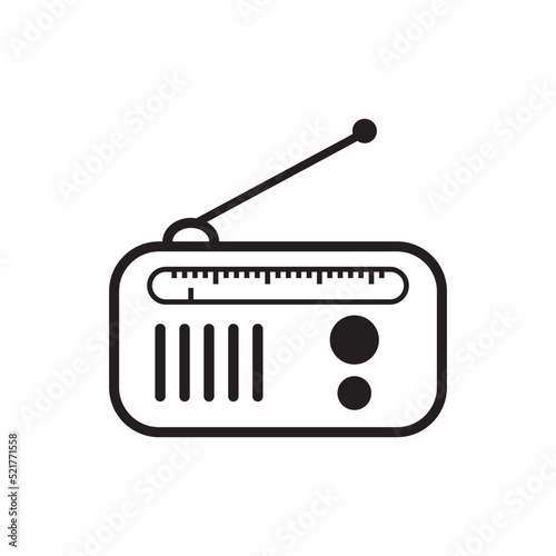 Radio logo template vector icon illustration