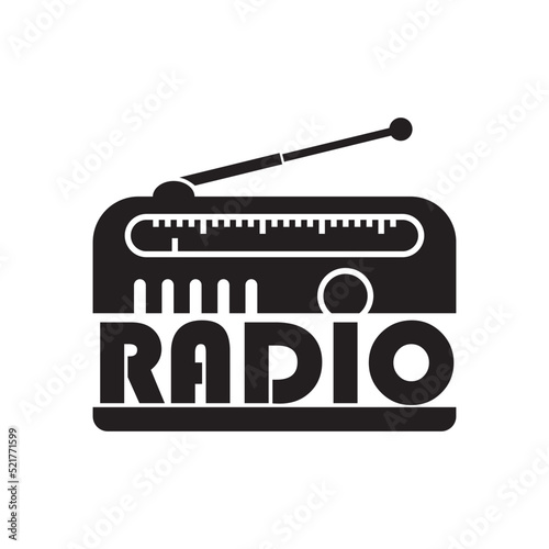 Radio logo template vector icon illustration