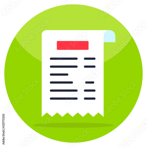 An icon design of bill 