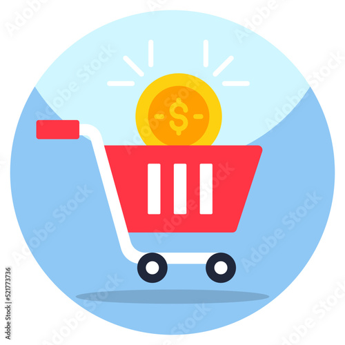 Shopping cart icon, editable vector