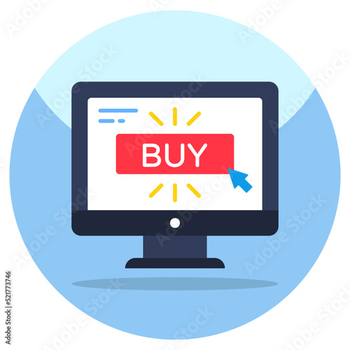 Colored design icon of buy online