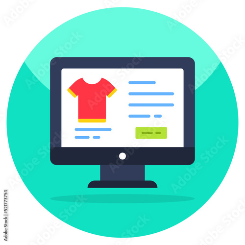 Modern design icon of buy shirt online