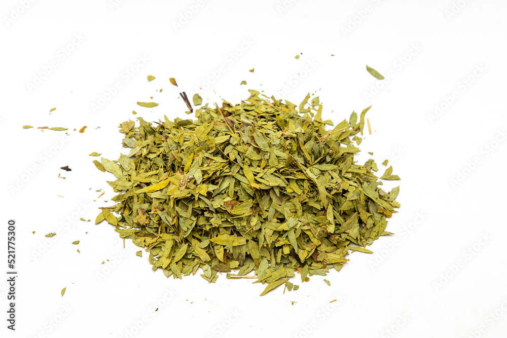 Dry senna sonmukhi or sennas leaves isolated on white background Dry senna sonmukhi or sennas leaves isolated on white background