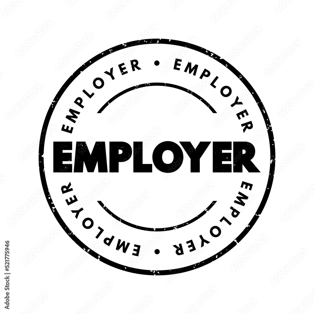 Employer text stamp, concept background