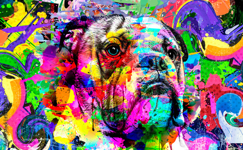 abstract colored dog muzzle...