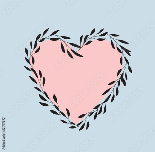 A love heart shape pattern floral style.
