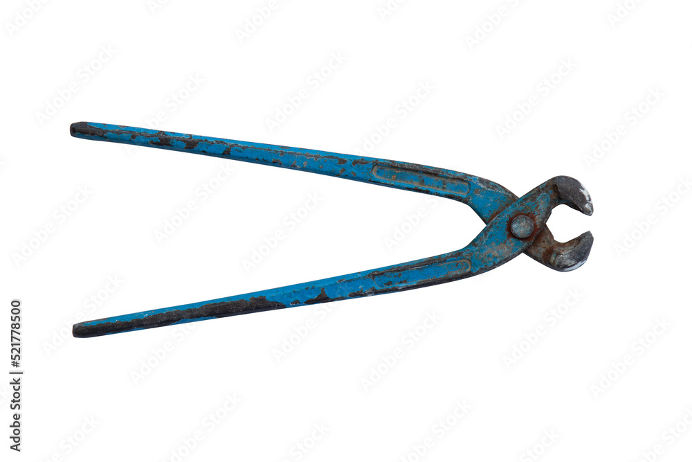 Old pliers isolated on white background. With clipping path. Old pliers isolated on white background. With clipping path.